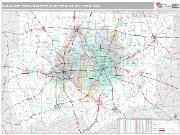 Dallas-Fort Worth-Arlington Metro Area Wall Map Premium Style 2022